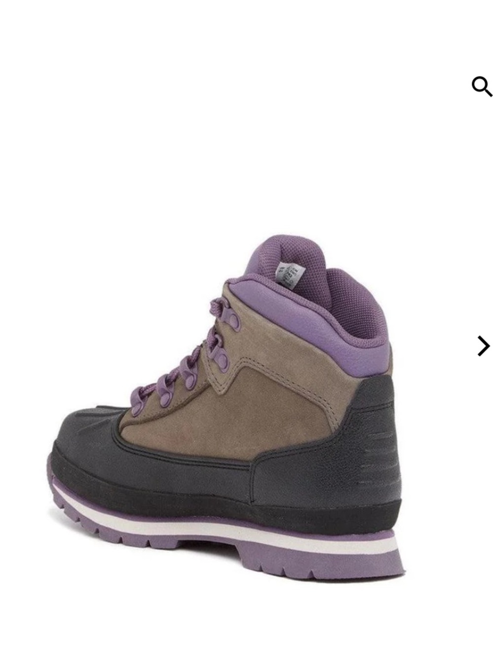 Timberland Lace-Up Toddler Euro Hiker Boot in Purple and Gray, C6, EUC